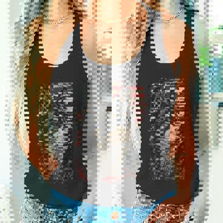 アイヌ犬 アメリカ国旗 タンクトップ