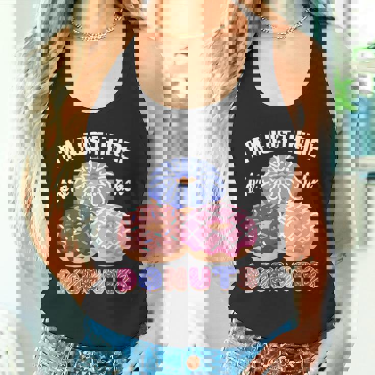 アイム・ジャスト・ヒア・フォー・ザ・ドーナツ・ファニー・ドーナツ・ラヴァー・ドーナツ タンクトップ