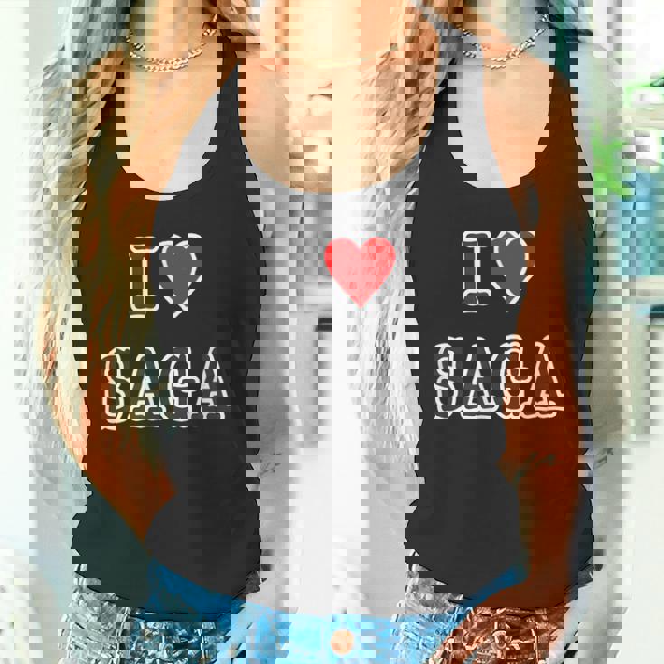 アイラブ・Saga 佐賀（I Love ハート）【47都道府県】ジモt ティ 地元 旅行 グッズ お土産 面白 タンクトップ