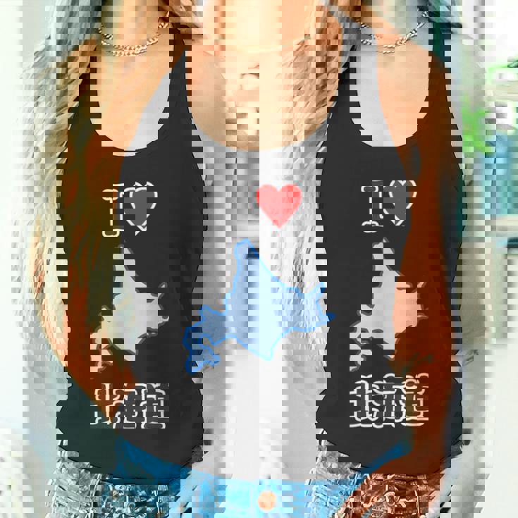 アイラブ・北海道（I Love ハート）地図【47都道府県】ジモtティ Jimo-T 地元愛 お土産 面白 タンクトップ