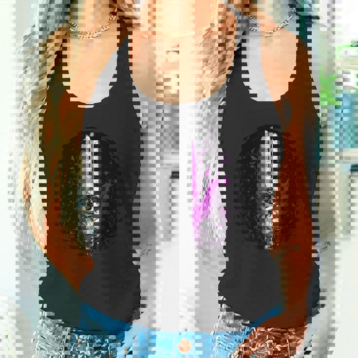 アセクシャルpride手と目と神秘的な象徴アート タンクトップ