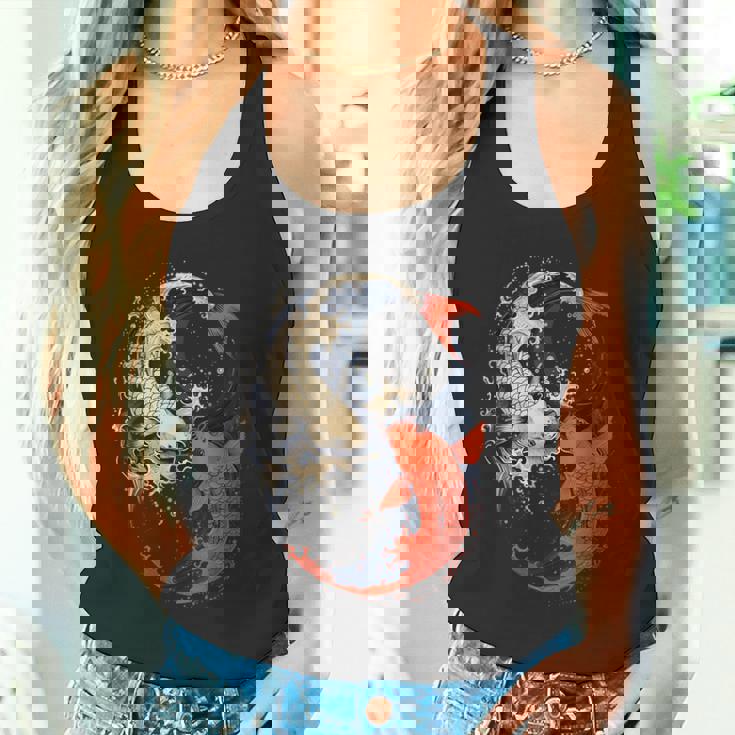 アニメ 日本の鯉 魚 陰陽 アート タンクトップ