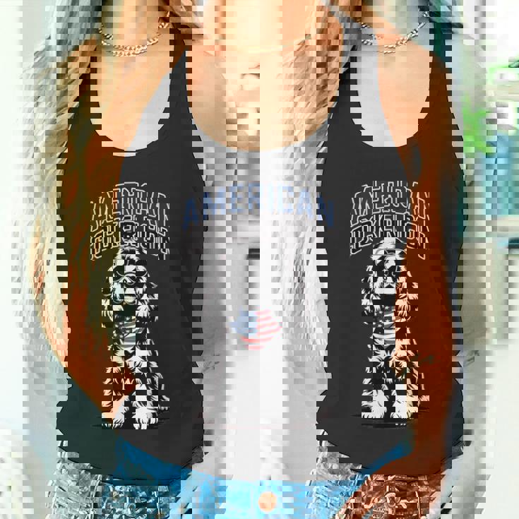 アメリカンコッカーアイコン愛国コッカースパニエル タンクトップ