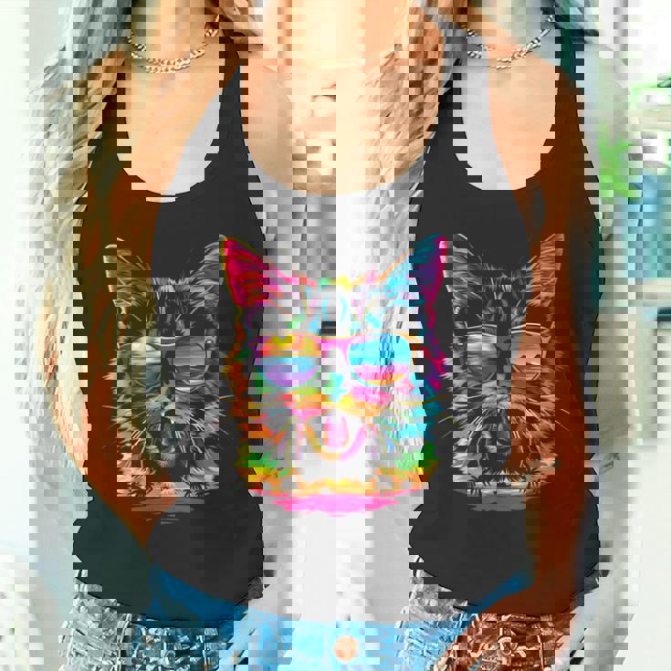 アメリカンショートヘアドッグサングラスポップアート タンクトップ