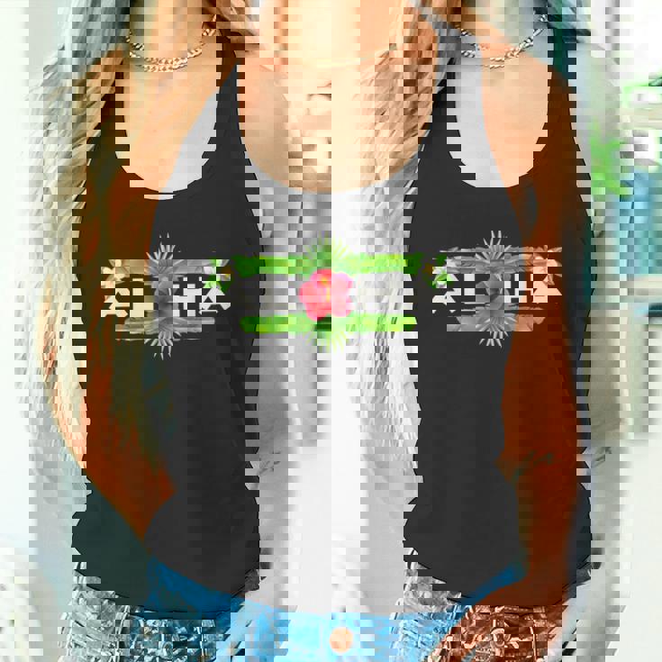 アロハ ハイビスカス フラワー トロピカルハワイアンデザイン タンクトップ