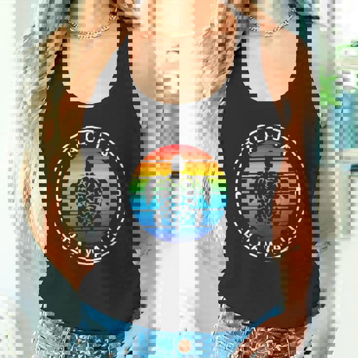 アロハ ハワイ ハワイアン ウミガメ ビーチ オーシャン レインボー ホヌ タンクトップ