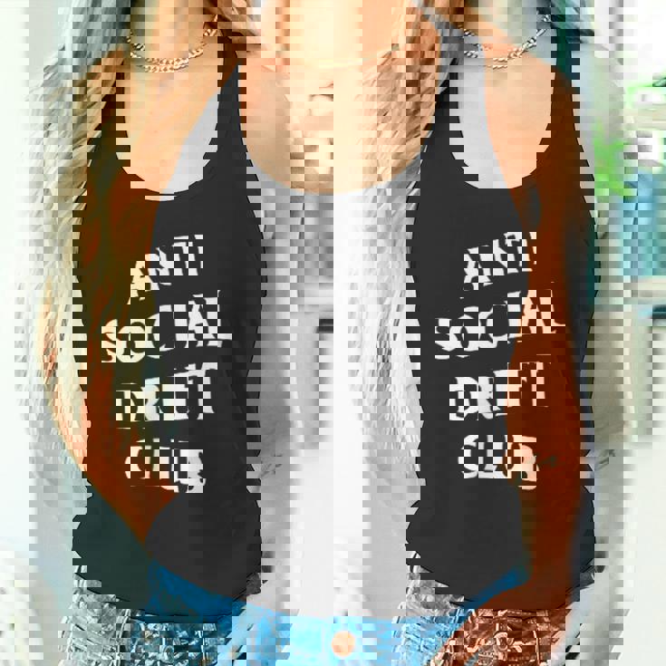 アンチソーシャルドリフトクラブホワイトロゴフロントバック タンクトップ