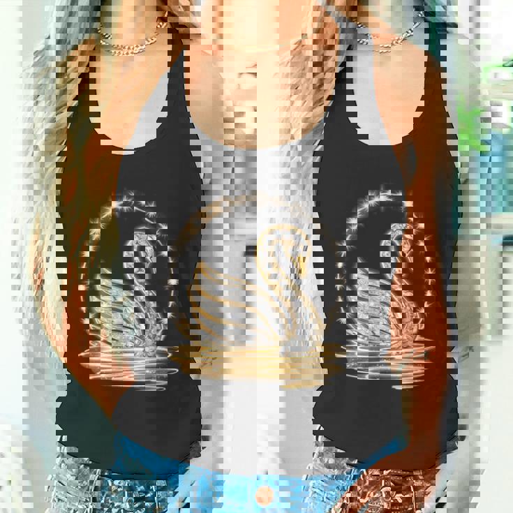 アート プリント モチーフとしての美しい白鳥、ギフトのアイデア タンクトップ