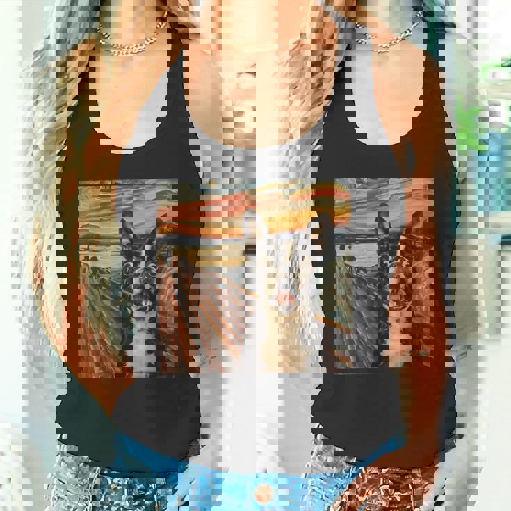 アート、面白いボストン テリア タンクトップ