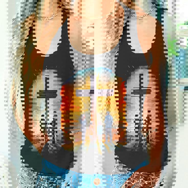 イエスキリストの十字架 – サンライズネイチャークリスチャン タンクトップ