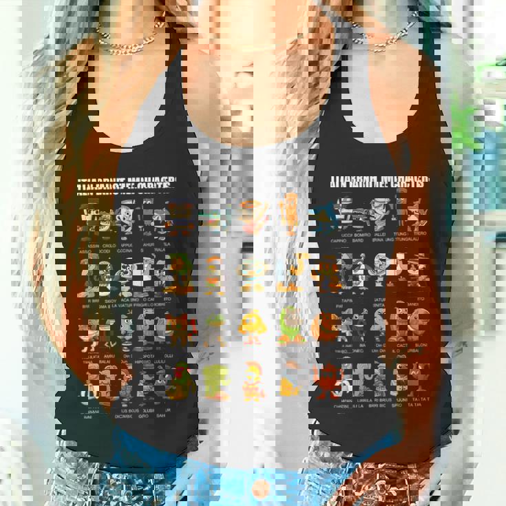 イタリア ブレイン ミーム コンピレーション キャラクター 手描き キッズ タンクトップ