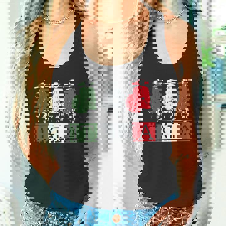 イタリア イタリア 国旗 スクーター ベスパ 原付ライダー お土産 ギフト タンクトップ