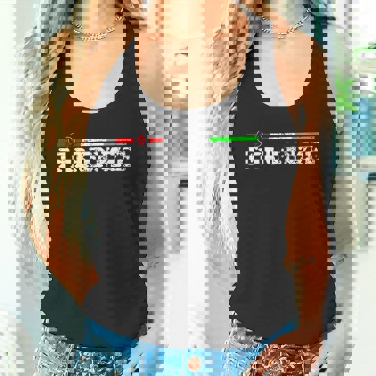 イタリア、フィレンツェのお土産、トリコロールとイタリアの国旗。 タンクトップ