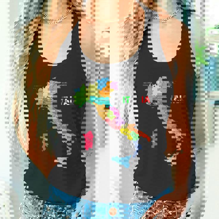 イタリア地図ブーツ 国旗 イタリア タンクトップ