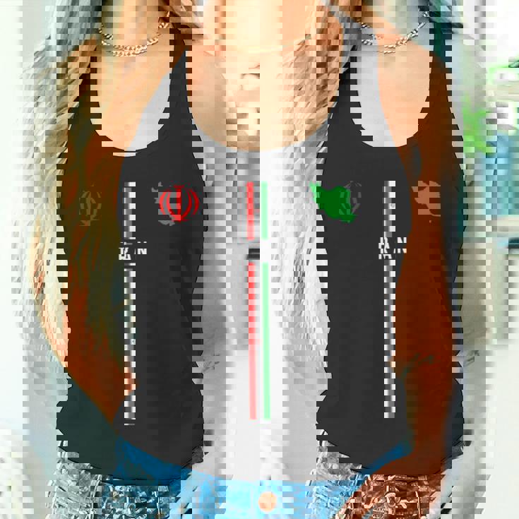 イラン国旗、イランのシルエットマップ、イランの国章 タンクトップ