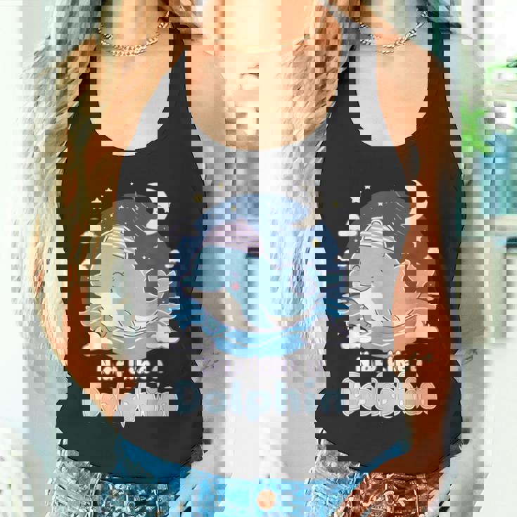 イルカのような昼寝 可愛い眠りイルカ タンクトップ