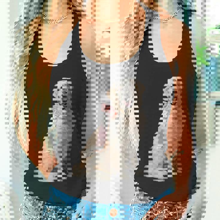 イングリッシュクリーム ゴールデンレトリバー 子犬 ピンク リボン クリーン ガール タンクトップ