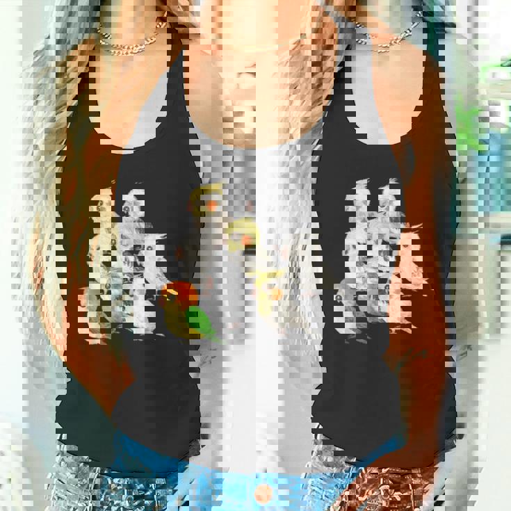 インコ かわいい 小鳥 ペット おもしろ 動物 イラスト タンクトップ