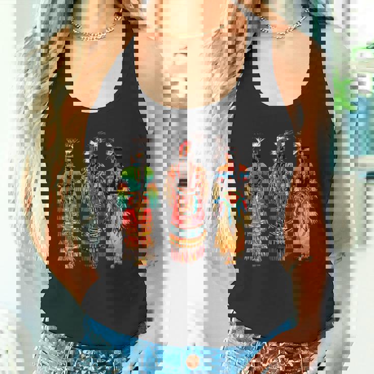 インディアン族 ネイティブアメリカン フェザーヘッドドレス インディアンチーフ タンクトップ