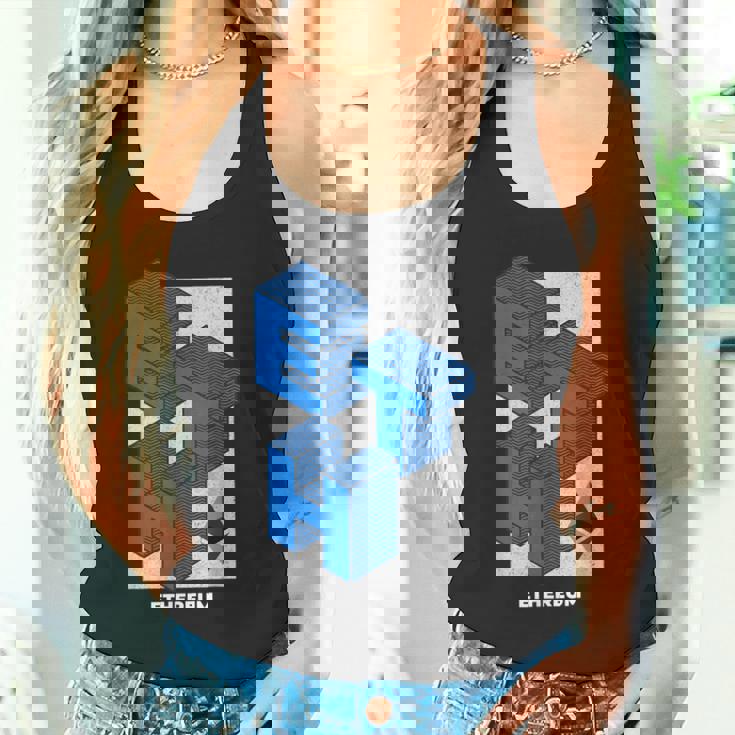 イーサリアム クリプトアイソメトリックテキスト Eth 暗号通貨シャツ タンクトップ