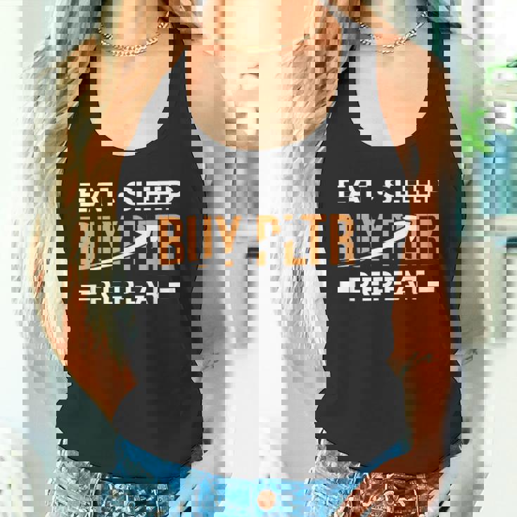 イート・スリープ・インベストはpltrを購入してください。パランティア投資 タンクトップ