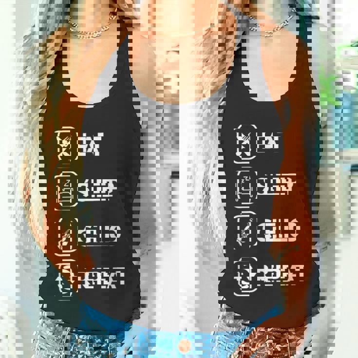 イート・スリープ・チェロ・リピート タンクトップ