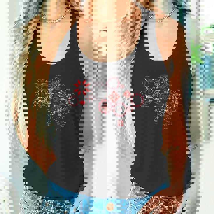 ウクライナ地図 ヴィシバンカ風 Ua刺繍 タンクトップ