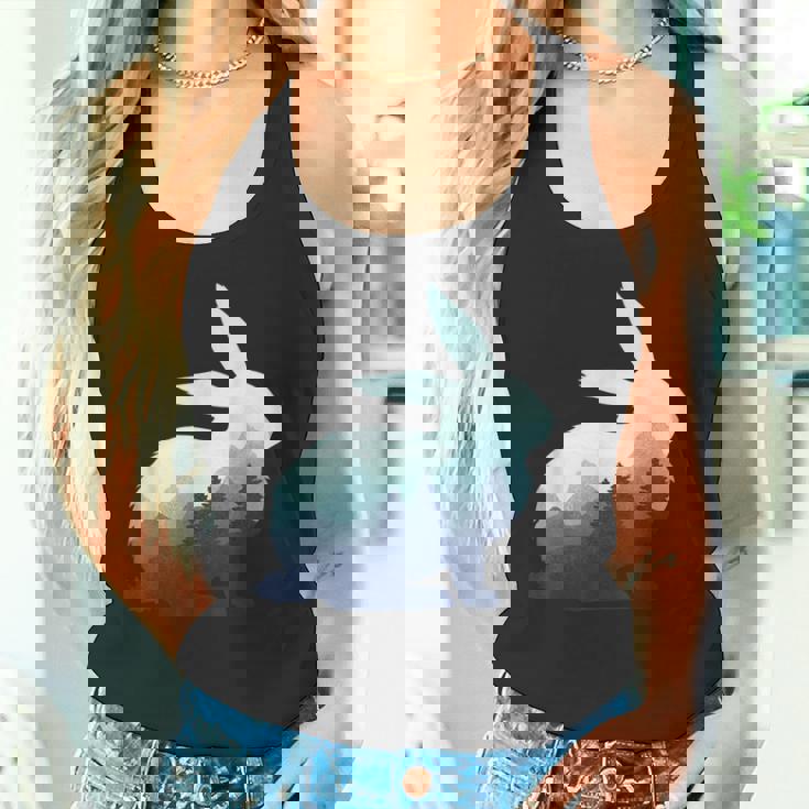 ウサギ バニー 野ウサギ 動物 野生 芸術的 グラフィック 自然 タンクトップ