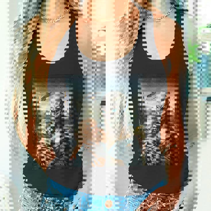 エイリアンホールディングヒューマンベイビーufo地球外接触tシャツ タンクトップ