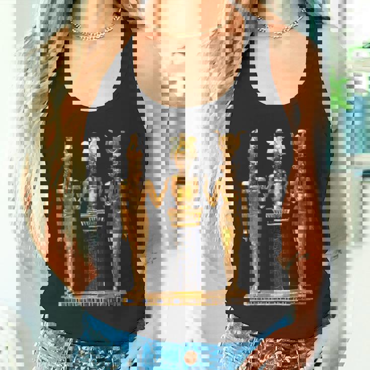 エジプト トリニティ ゴールデンホルス オシリスとイシスの像 タンクトップ