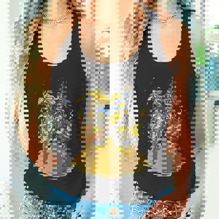 エジプトの神々アヌビスとホルスの目エジプトのピラミッドアンクのシンボル古代エジプト神話 タンクトップ