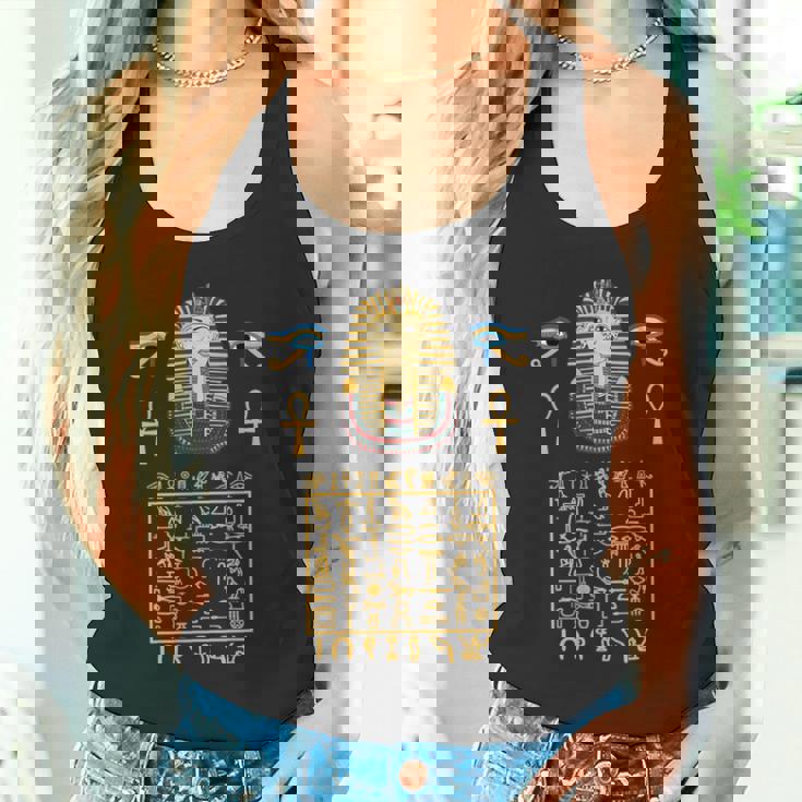 エジプトヒエログリフ シンボル ツタ王 ファラオ 長袖tシャツ タンクトップ