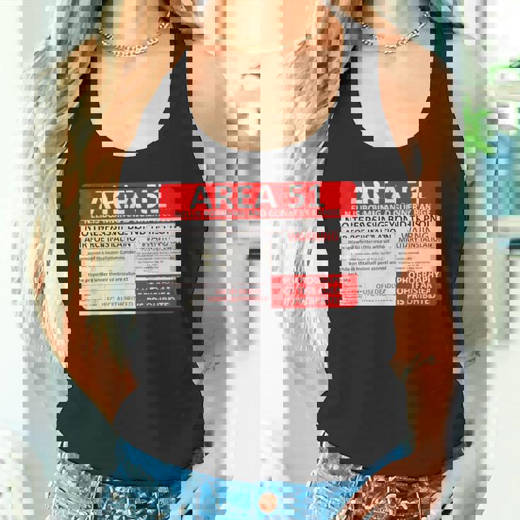 エリア51 フェイクミリタリーサイン タンクトップ