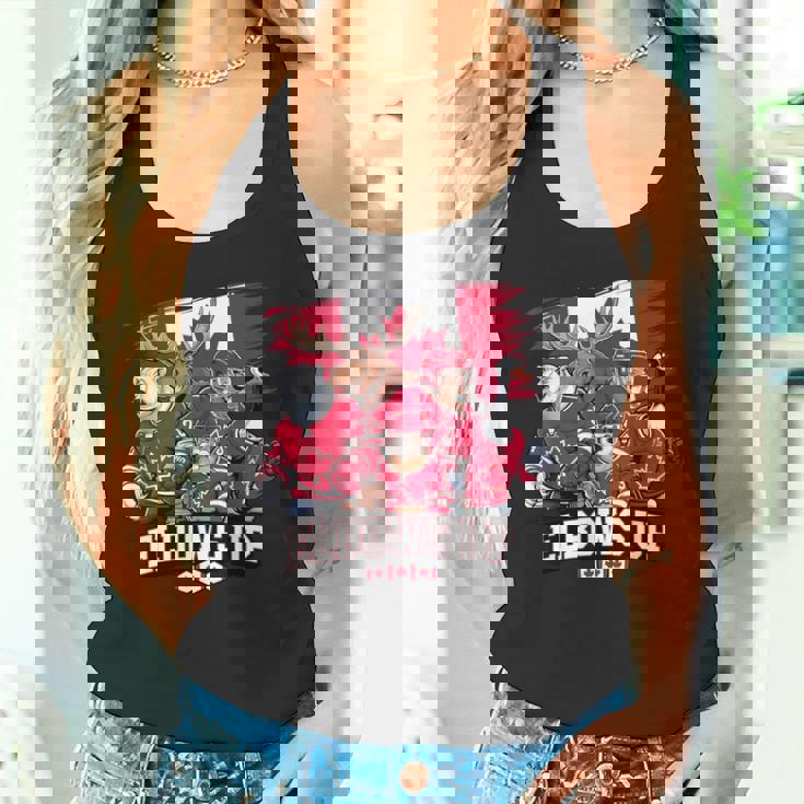 エルボーアップ カナダ カナディアン ビーバー ヘラジカ ホッケーチーム メープルリーフ タンクトップ