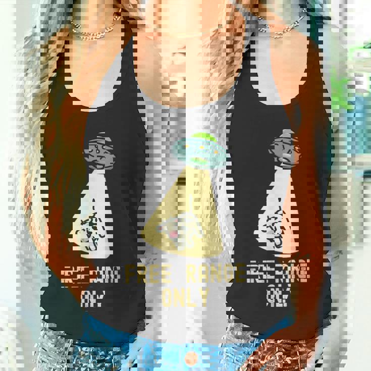 オーガニックフード 面白い Ufo エイリアン 誘拐牛 タンクトップ