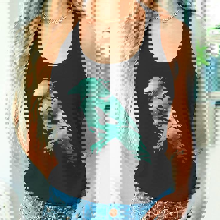 オーディンブラックカラスギフトバイキングレイヴンシルエット タンクトップ