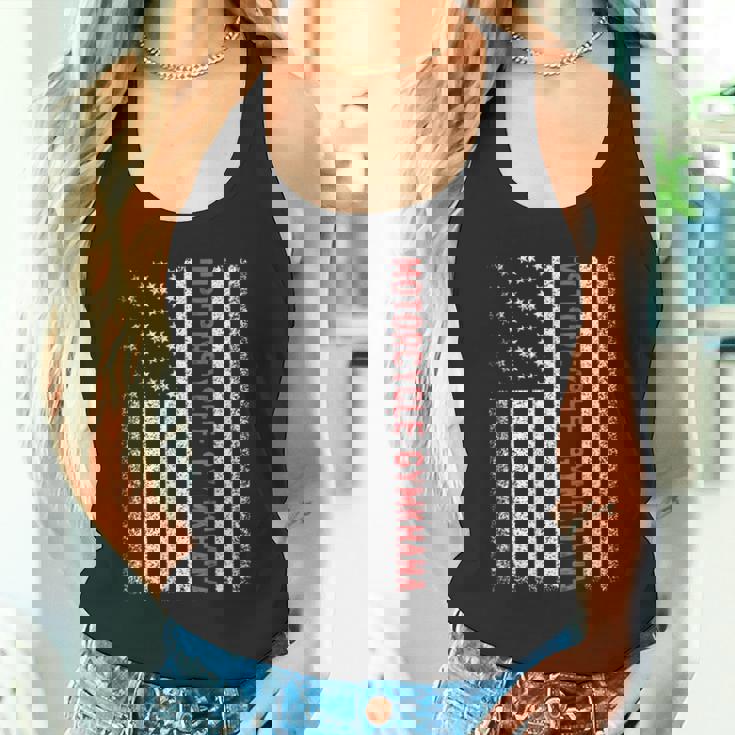 オートバイ ジムカーナ アメリカ国旗 7月4日 タンクトップ