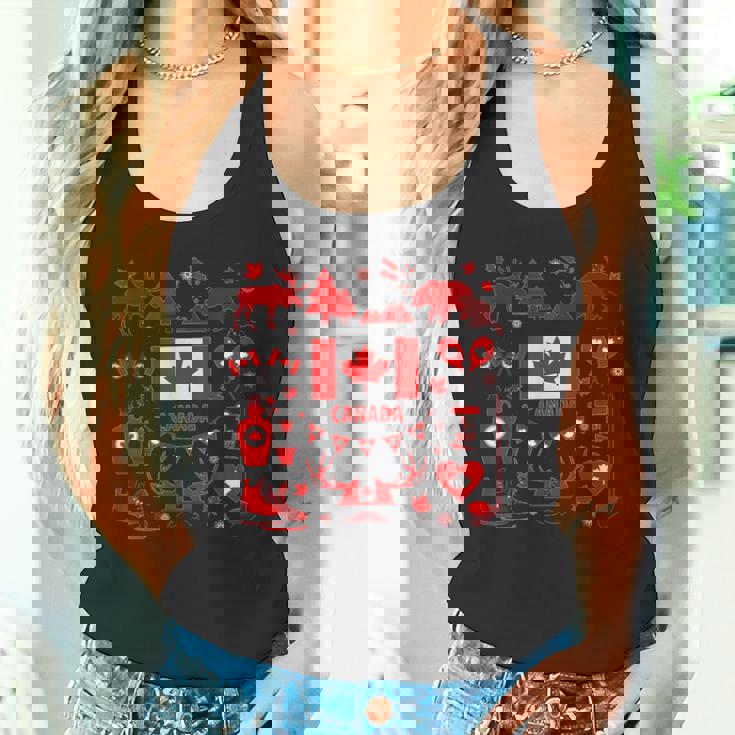 カナダ国旗tシャツ、カナダtシャツ、カナダ国旗、カナダ地図 タンクトップ