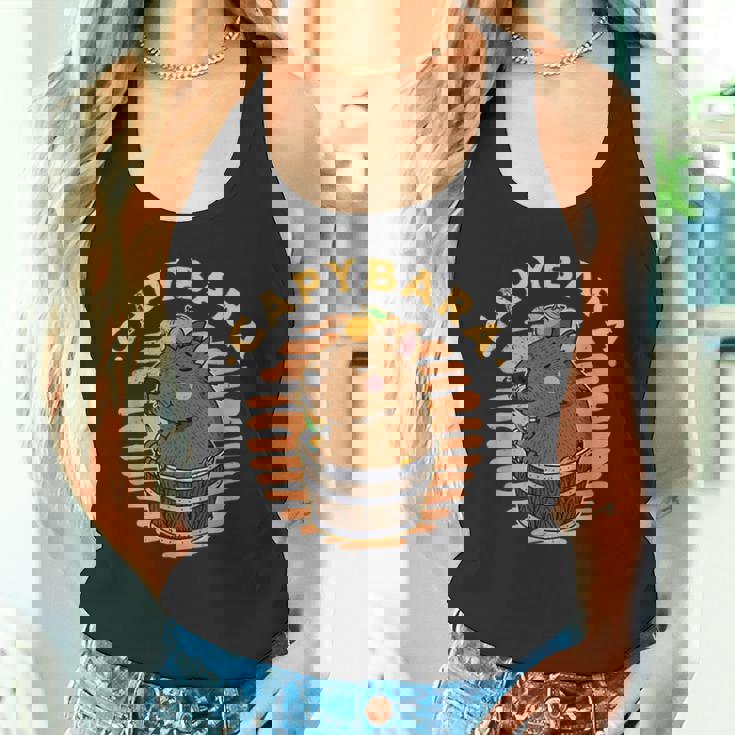 カピバラ 飼育員 動物 げっ歯類 自然 リラックス スパ タンクトップ