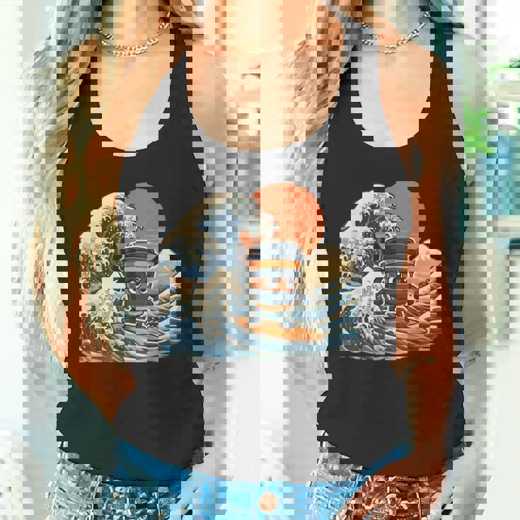 カプチーノ アサシーノ 和波 アート 忍者 コーヒー好き タンクトップ