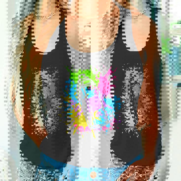 カラフル グラフィティグラフィックスプレーペンキの缶ストリートアートアーティスト タンクトップ