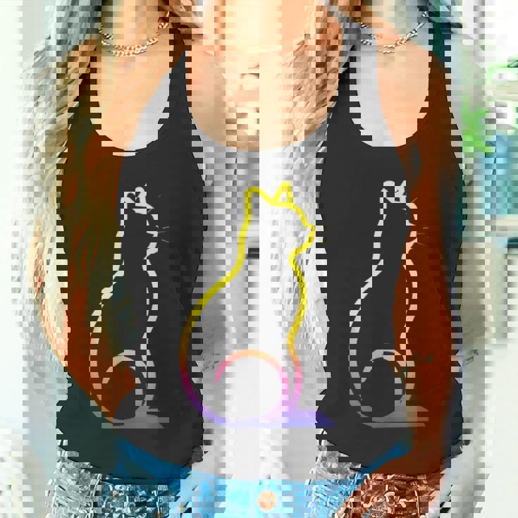 カラフルなかわいい猫 足 タンクトップ