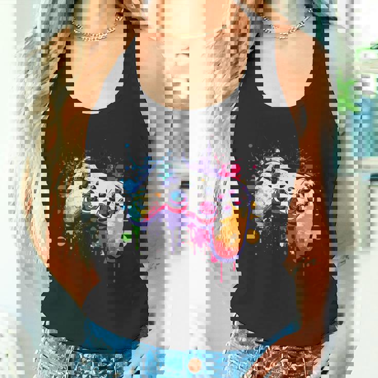 カラフルなビデオゲームコントローラー ジョイスティック コンソール タンクトップ