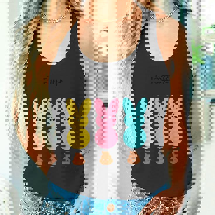 カラフルなマシュマロバニーのうんち タンクトップ