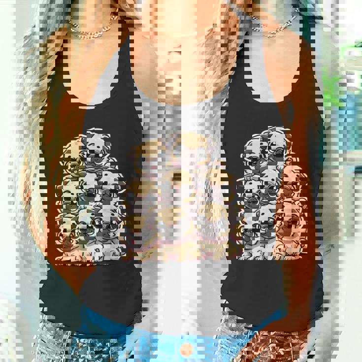 カワイイアニメ パグ 犬 キッズ ガールズ タンクトップ