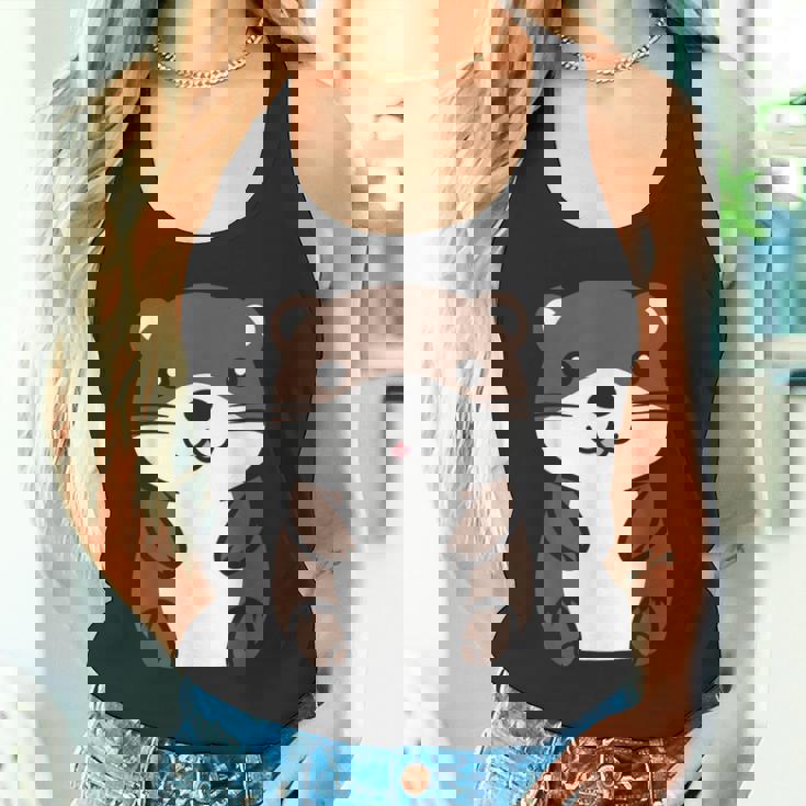 カワウソの赤ちゃん 動物 かわいい シンプルな小さなカワウソ タンクトップ