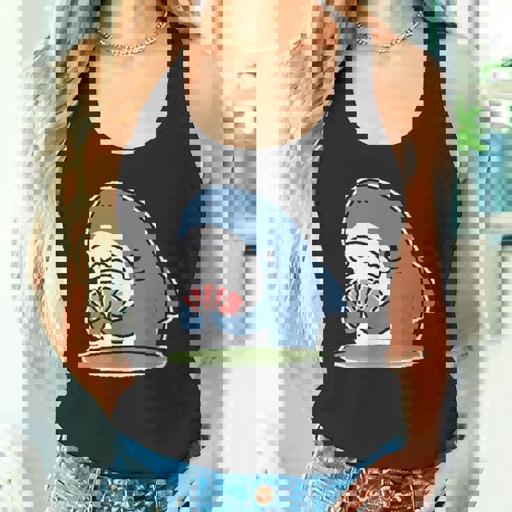 カード遊びをするサメ タンクトップ