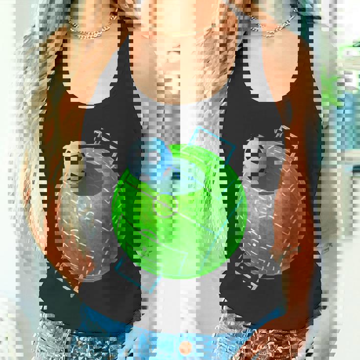 カーブ サッカーボール フィールドゴール サッカー選手 コーチ サッカーファン タンクトップ