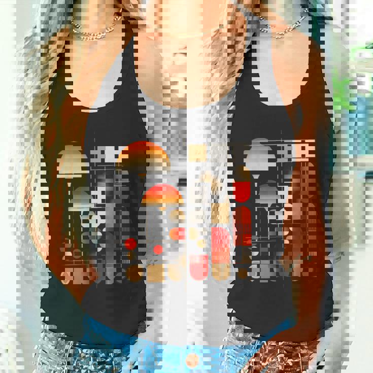 キノコ 幾何学 アート イラスト グラフィック キノコ タンクトップ