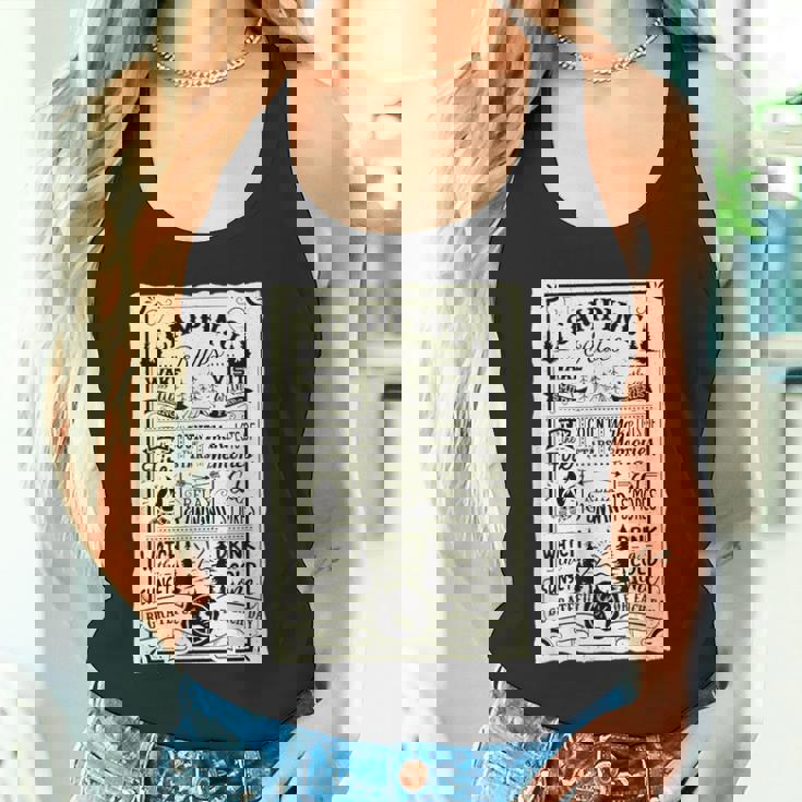 キャンピング ルール 遊び心たっぷりのヴィンテージ調デザイン おもしろ キャンプ タンクトップ